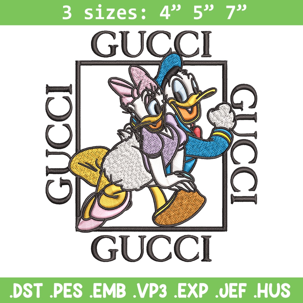 Daisy And Donald Duck Gucci Embroidery design, Disney Embroidery, cartoon design, Embroidery File, Digital download..jpg