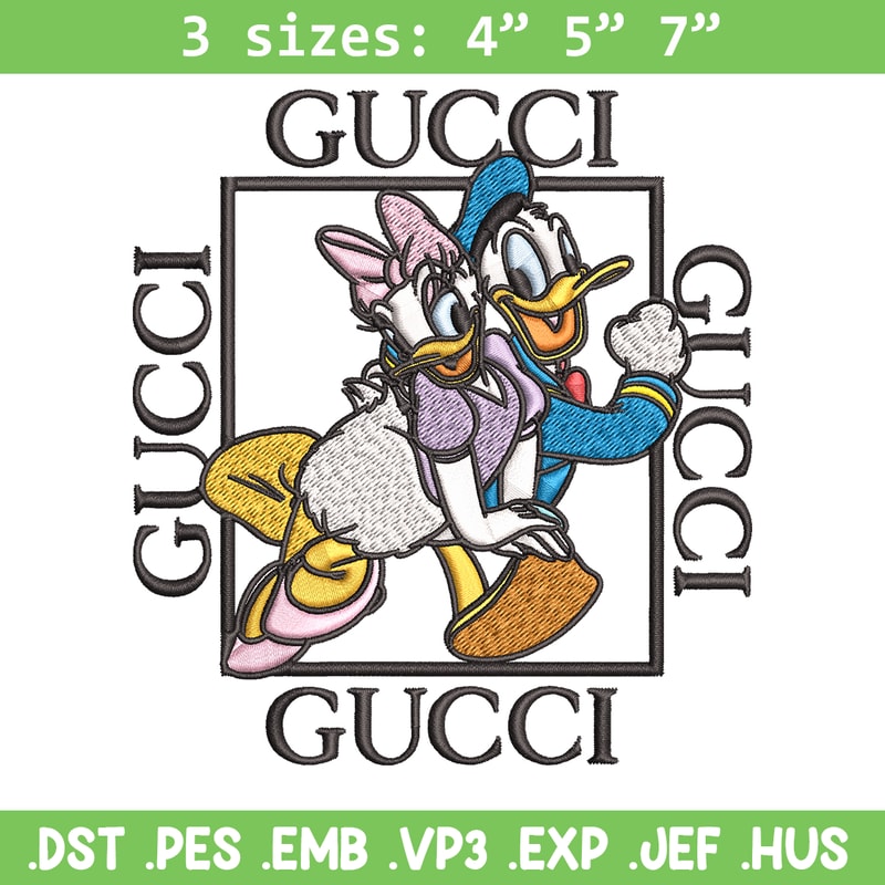Daisy And Donald Duck Gucci Embroidery design, Disney Embroidery, cartoon design, Embroidery File, Digital download..jpg