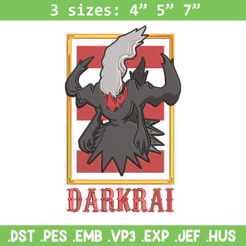 Darkrai poster Embroidery Design, Pokemon Embroidery, Embroidery File, Anime Embroidery, Anime shirt, Digital download.jpg