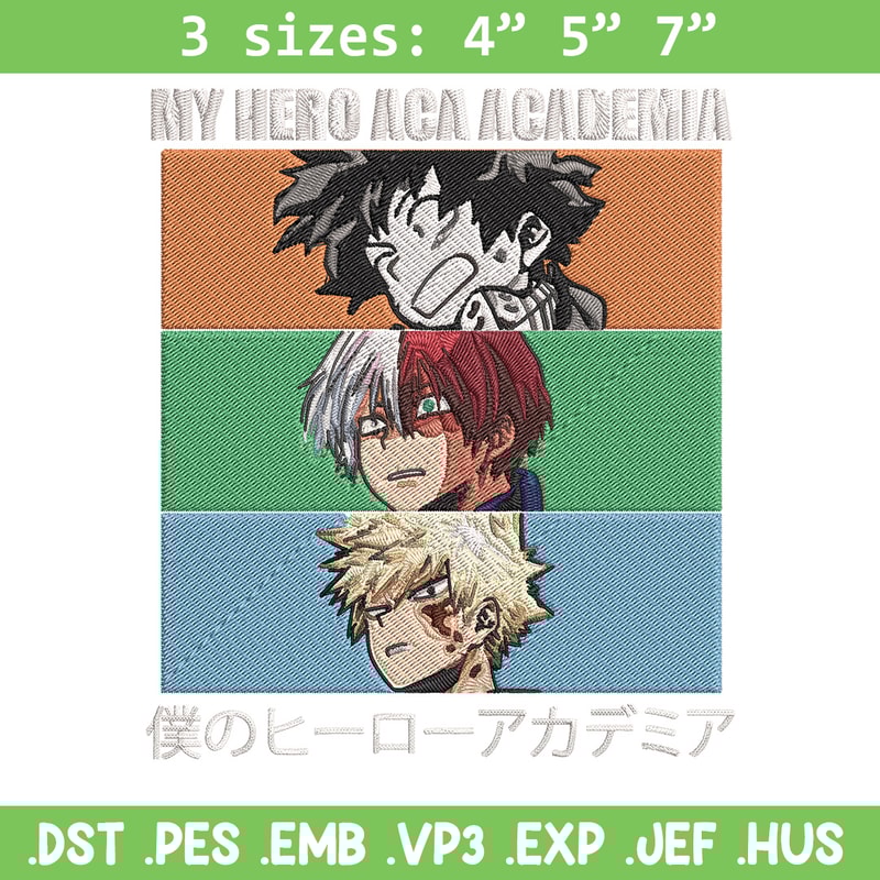 Deku friends Embroidery Design, Mha Embroidery, Embroidery File, Anime Embroidery, Anime shirt, Digital download.jpg