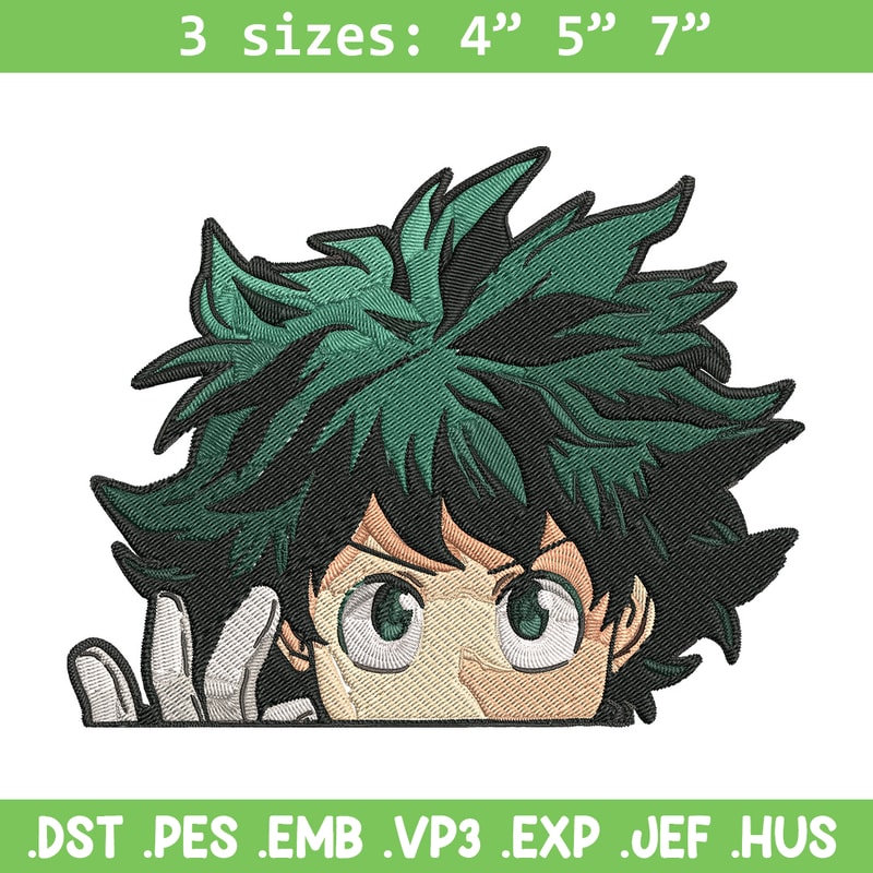 Deku Peek Embroidery Design, Mha Embroidery, Embroidery File, Anime Embroidery, Anime shirt, Digital download.jpg