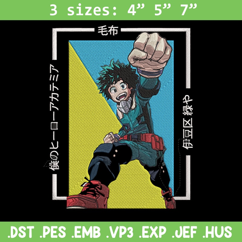 Deku poster Embroidery Design, Mha Embroidery, Embroidery File, Anime Embroidery, Anime shirt, Digital download..jpg