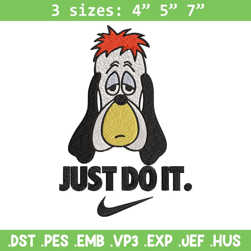 Droopy Just Rick It Embroidery design, Cartoon funny Embroidery, Logo Nike design, Embroidery file, Instant download..jpg