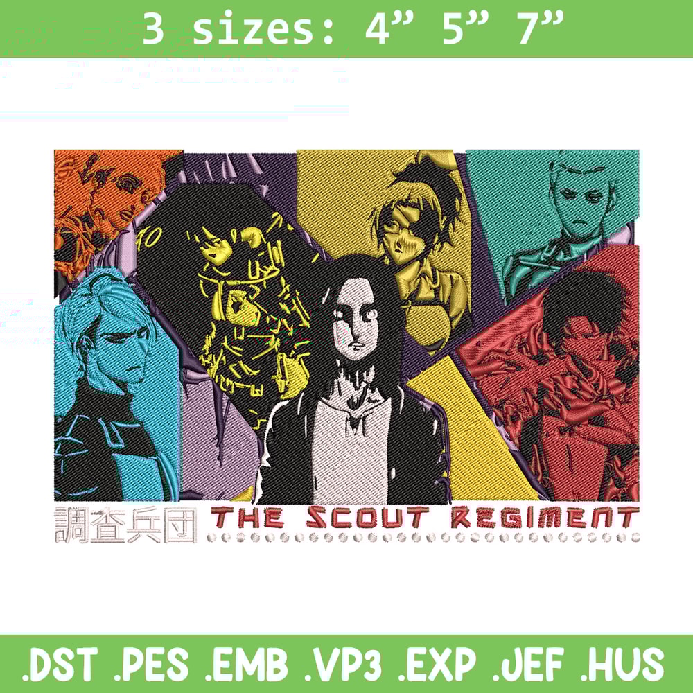 Eren friends Embroidery Design, Aot Embroidery, Embroidery File, Anime Embroidery, Anime shirt, Digital download.jpg