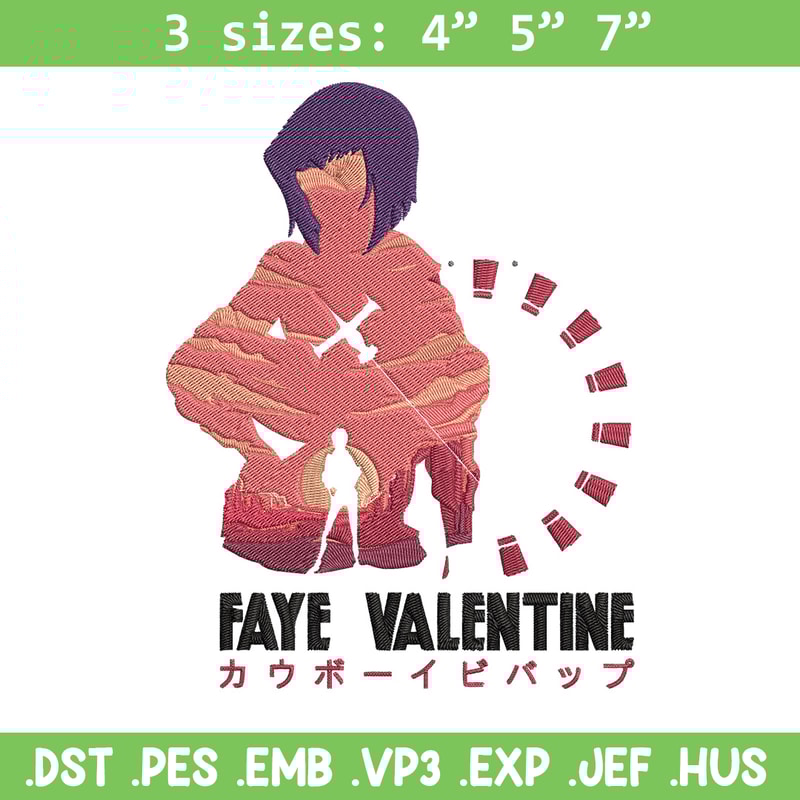 Faye Valentine Embroidery Design, Cowboy bebop Embroidery, Embroidery File,Anime Embroidery,Anime shirt,Digital download.jpg
