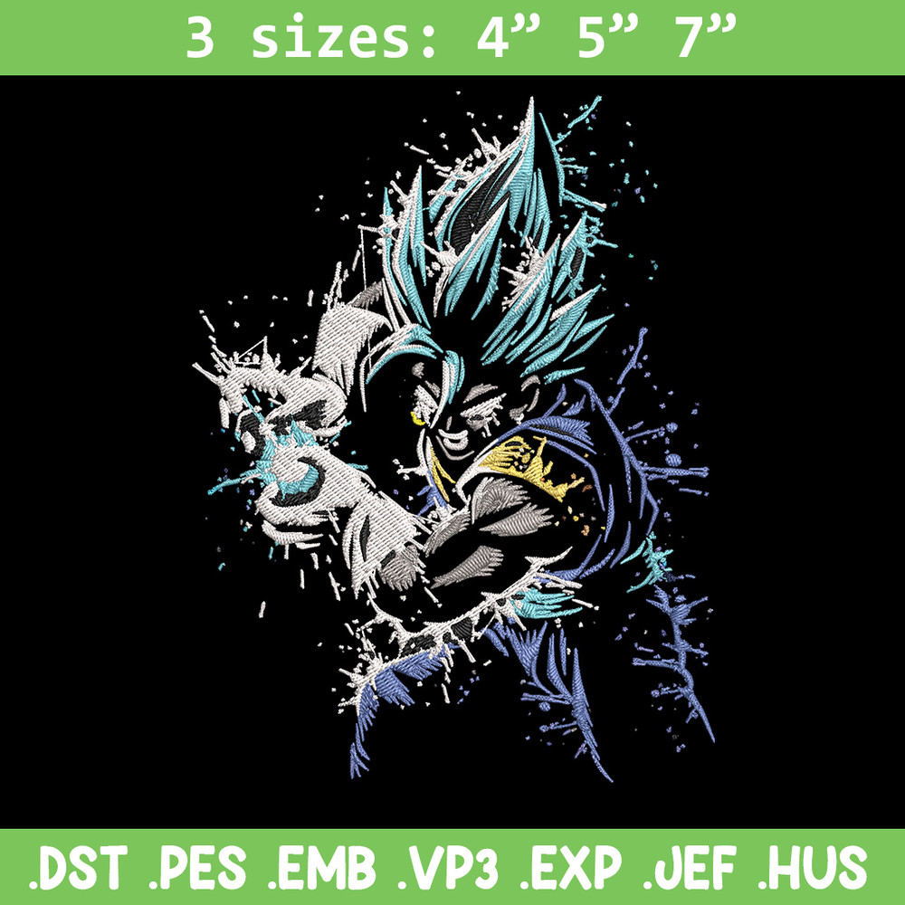 Gogeta Embroidery Design, Dragonball Embroidery, Embroidery File, Anime Embroidery, Anime shirt, Digital download.jpg