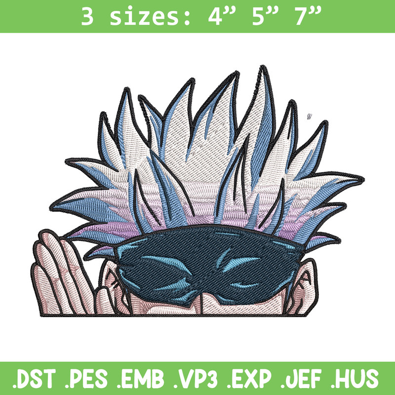Gojo Peeker Embroidery Design, Jujutsu Embroidery, Embroidery File, Anime Embroidery, Anime shirt, Digital download.jpg