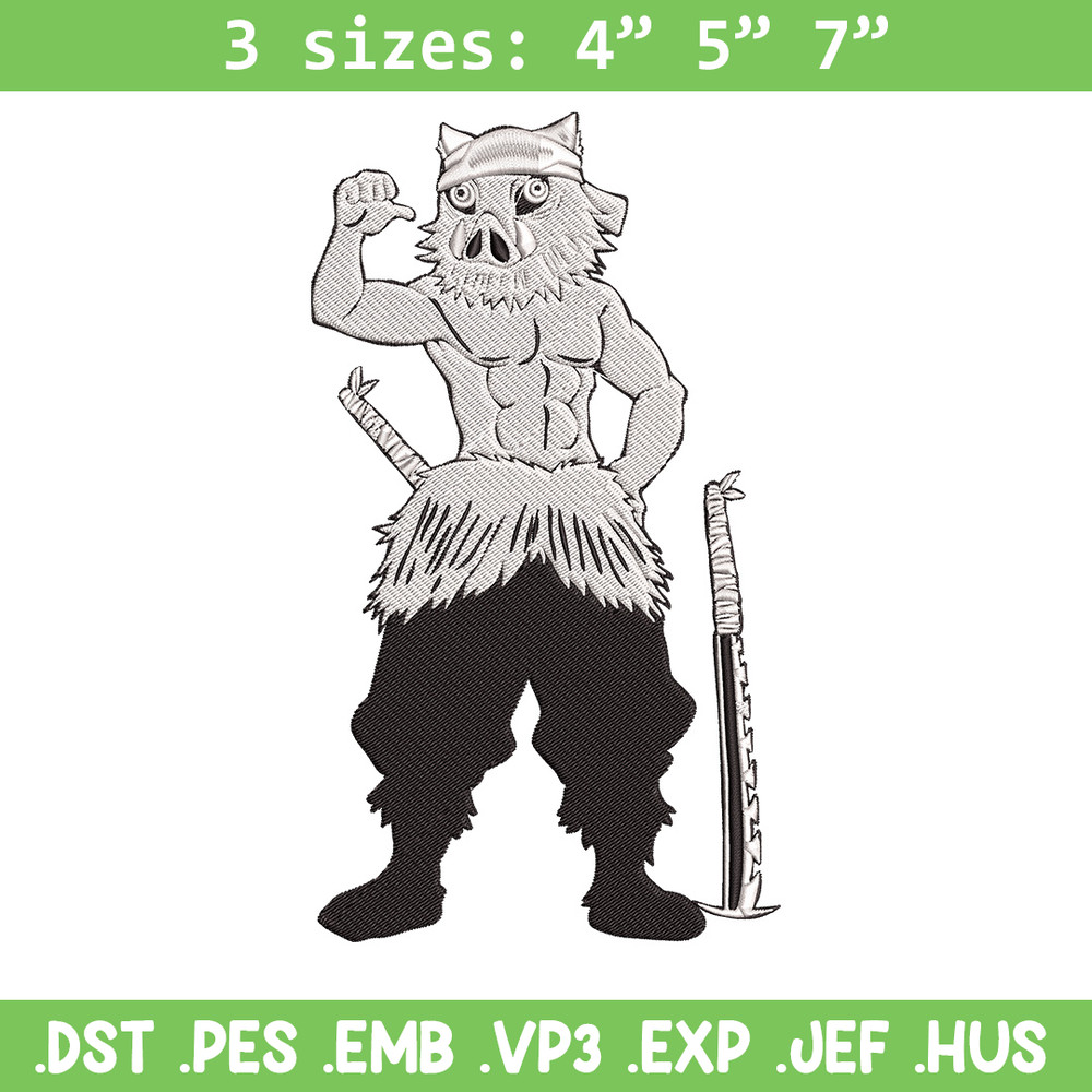 Inosuke Embroidery Design,Demon slayer Embroidery, Embroidery File,Anime Embroidery,Anime shirt,Digital download.jpg
