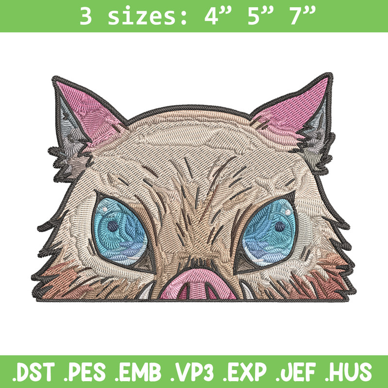 Inosuke Peeker Embroidery Design, Demon slayer Embroidery, Embroidery File, Anime Embroidery, Digital download..jpg