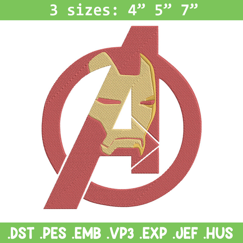 Iron man logo Embroidery Design, Marvel Embroidery, Embroidery File, Anime Embroidery, Anime shirt, Digital download.jpg