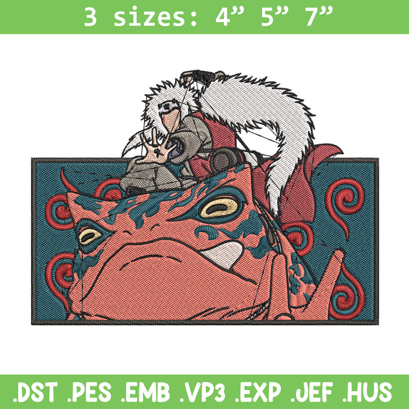 Jiraiya rectangle Embroidery Design, Naruto Embroidery, Embroidery File, Anime Embroidery, Anime shirt, Digital download.jpg