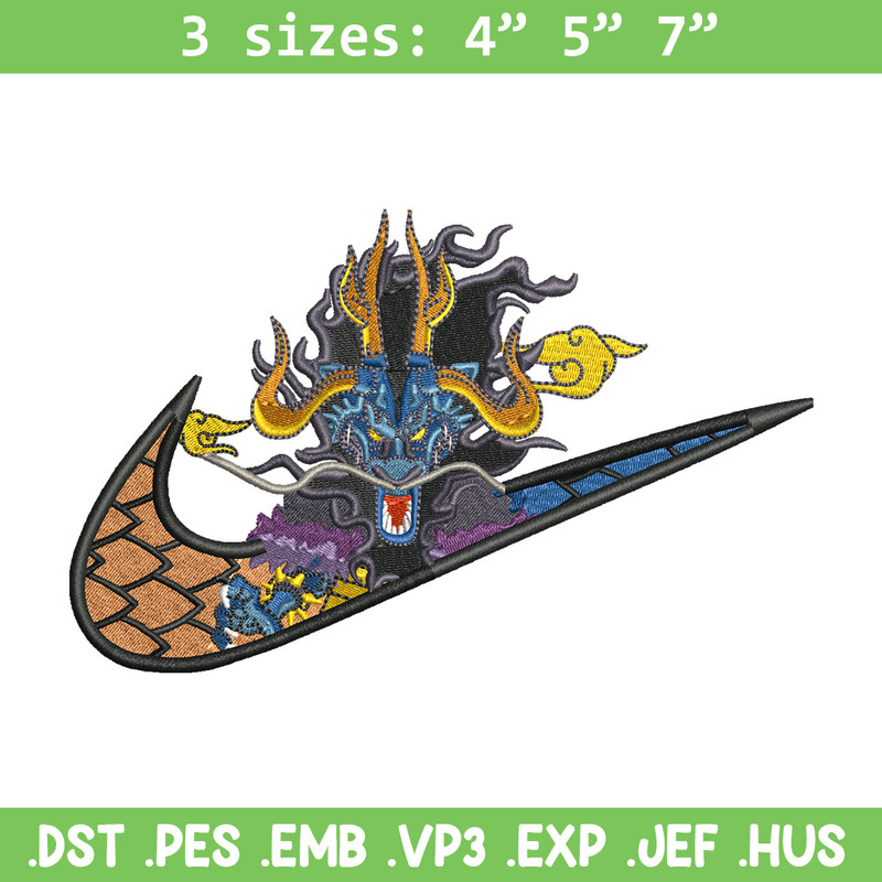 Kaido Nike embroidery design, One Piece embroidery, nike design, anime design, anime shirt, Digital download.jpg