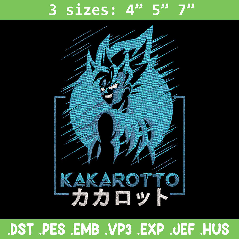 Kakarotto Embroidery Design, Dragonball Embroidery, Embroidery File, Anime Embroidery, Anime shirt, Digital download.jpg
