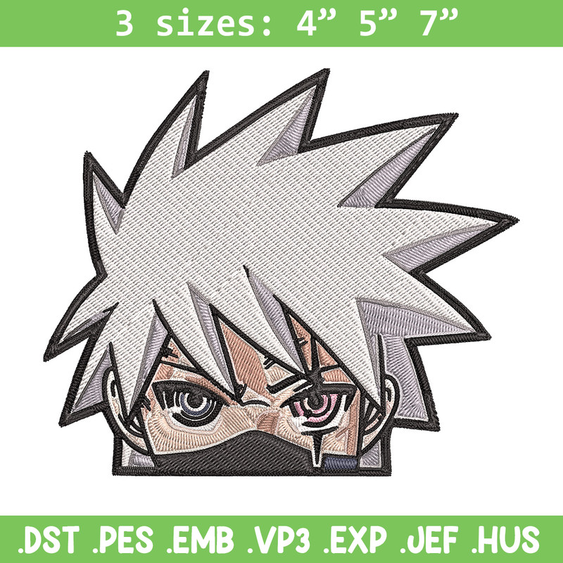 Kakashi Peeker Embroidery Design, Naruto Embroidery, Embroidery File, Anime Embroidery, Anime shirt, Digital download.jpg