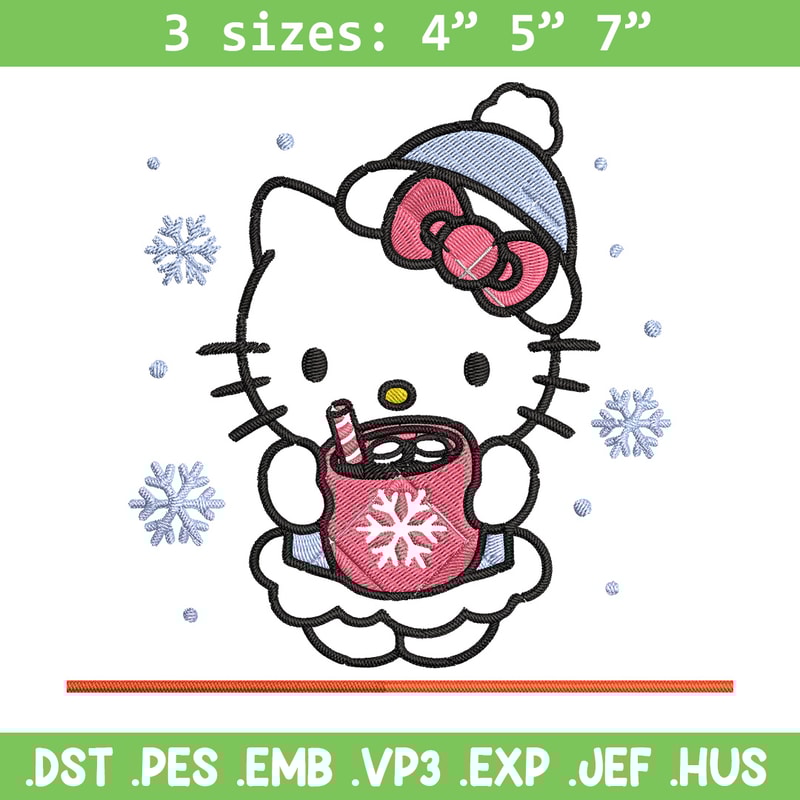 Kitty chrismas Embroidery Design, Hello kitty Embroidery, Embroidery File,Anime Embroidery, Anime shirt,Digital download.jpg