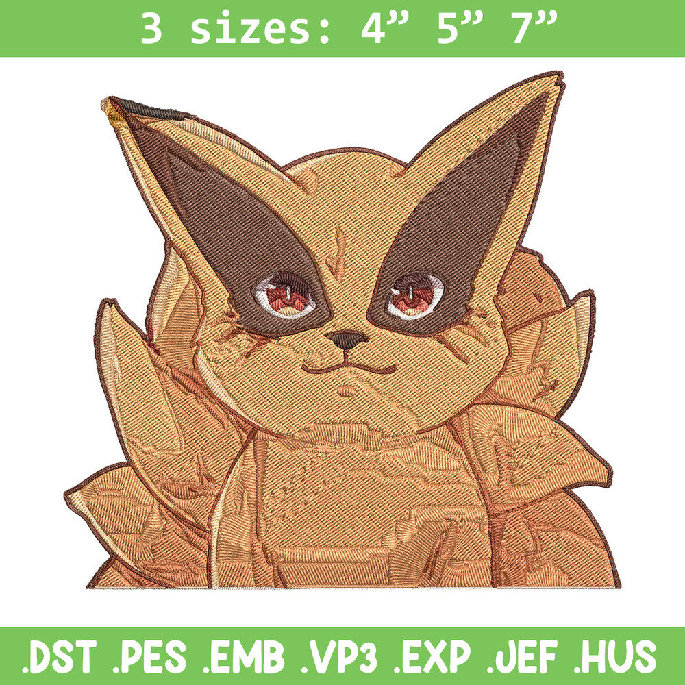 Kurama chibi Embroidery Design, Naruto Embroidery, Embroidery File, Anime Embroidery, Anime shirt, Digital download.jpg