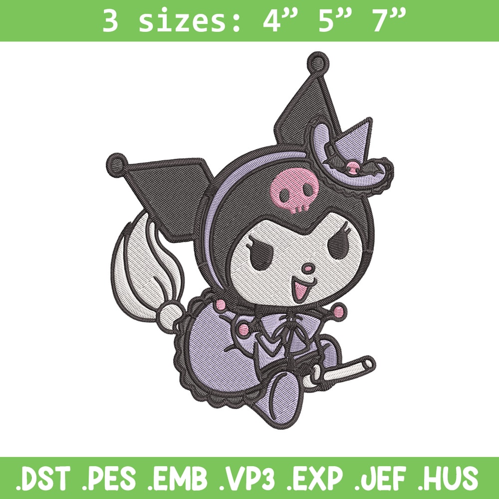 Kuromi Embroidery Design, Hello kitty Embroidery, Embroidery File,Anime Embroidery, Anime shirt, Digital download.jpg