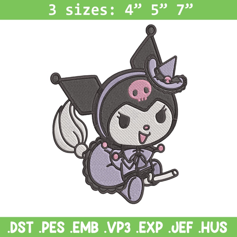 Kuromi Embroidery Design, Hello kitty Embroidery, Embroidery File,Anime Embroidery, Anime shirt, Digital download.jpg