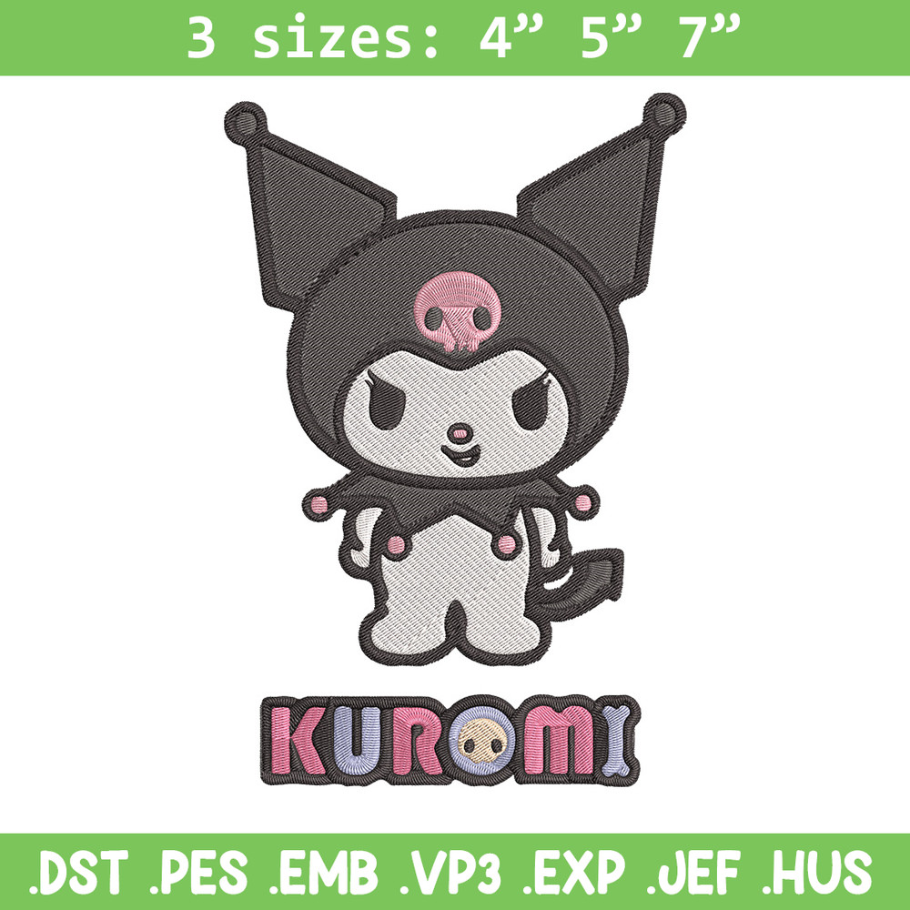 Kuromi logo Embroidery Design, Hello kitty Embroidery, Embroidery File,Anime Embroidery, Anime shirt, Digital download.jpg