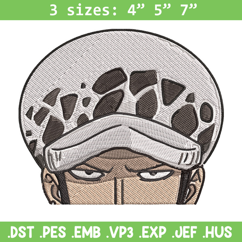 Law Peeker Embroidery Design, One piece Embroidery, Embroidery File, Anime Embroidery, Anime shirt, Digital download.jpg