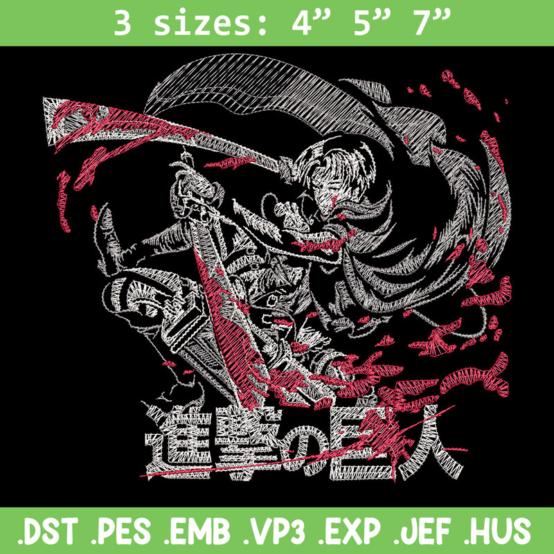 Levi ackerman Embroidery Design, Aot Embroidery, Embroidery File, Anime Embroidery, Anime shirt, Digital download.jpg