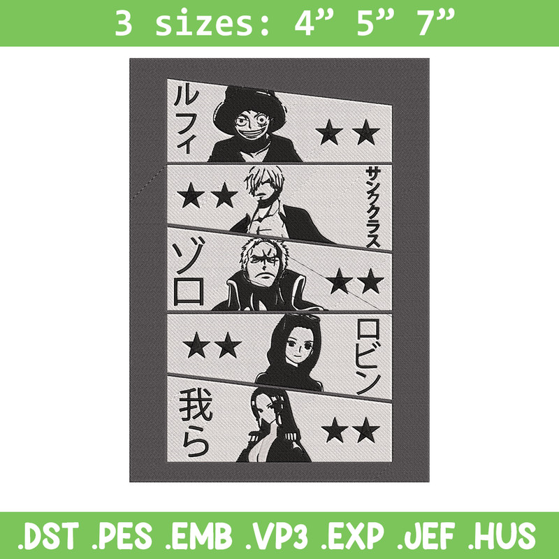 Luffy friends Embroidery Design, One piece Embroidery, Embroidery File, Anime Embroidery, Anime shirt, Digital download.jpg