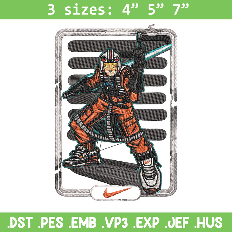 Luke Skywalker Embroidery Design, Star Wars Embroidery, Embroidery File, Nike Embroidery, Anime shirt, Digital download.jpg