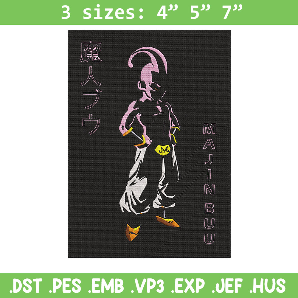 Majin Buu Embroidery Design, Dragonball Embroidery, Embroidery File, Anime Embroidery, Anime shirt, Digital download.jpg
