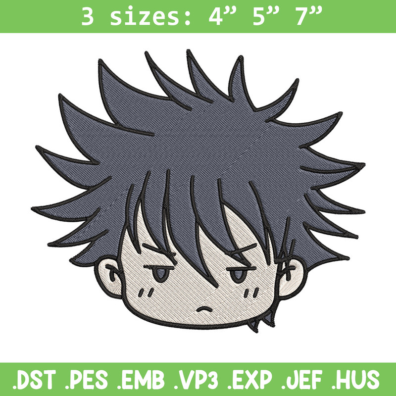 Megumi chibi Embroidery Design, Jujutsu Embroidery, Embroidery File, Anime Embroidery, Anime shirt,Digital download.jpg
