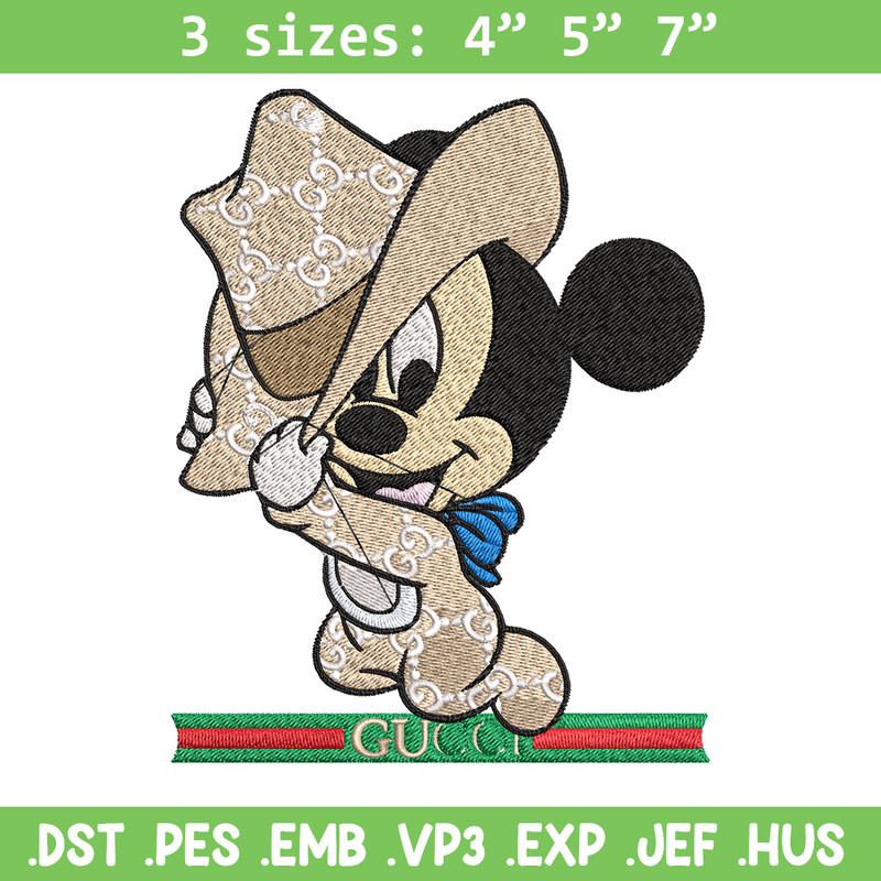 Mickey baby Embroidery Design, Gucci Embroidery, Embroidery File, Logo shirt, Sport Embroidery, Digital download.jpg
