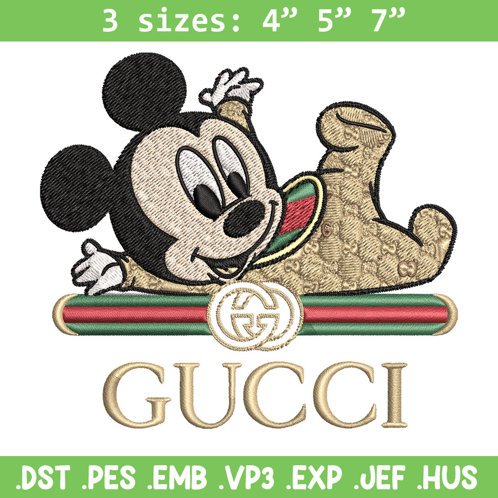Mickey baby gucci Embroidery Design,Gucci Embroidery, Embroidery File, Logo shirt, Sport Embroidery, Digital download.jpg