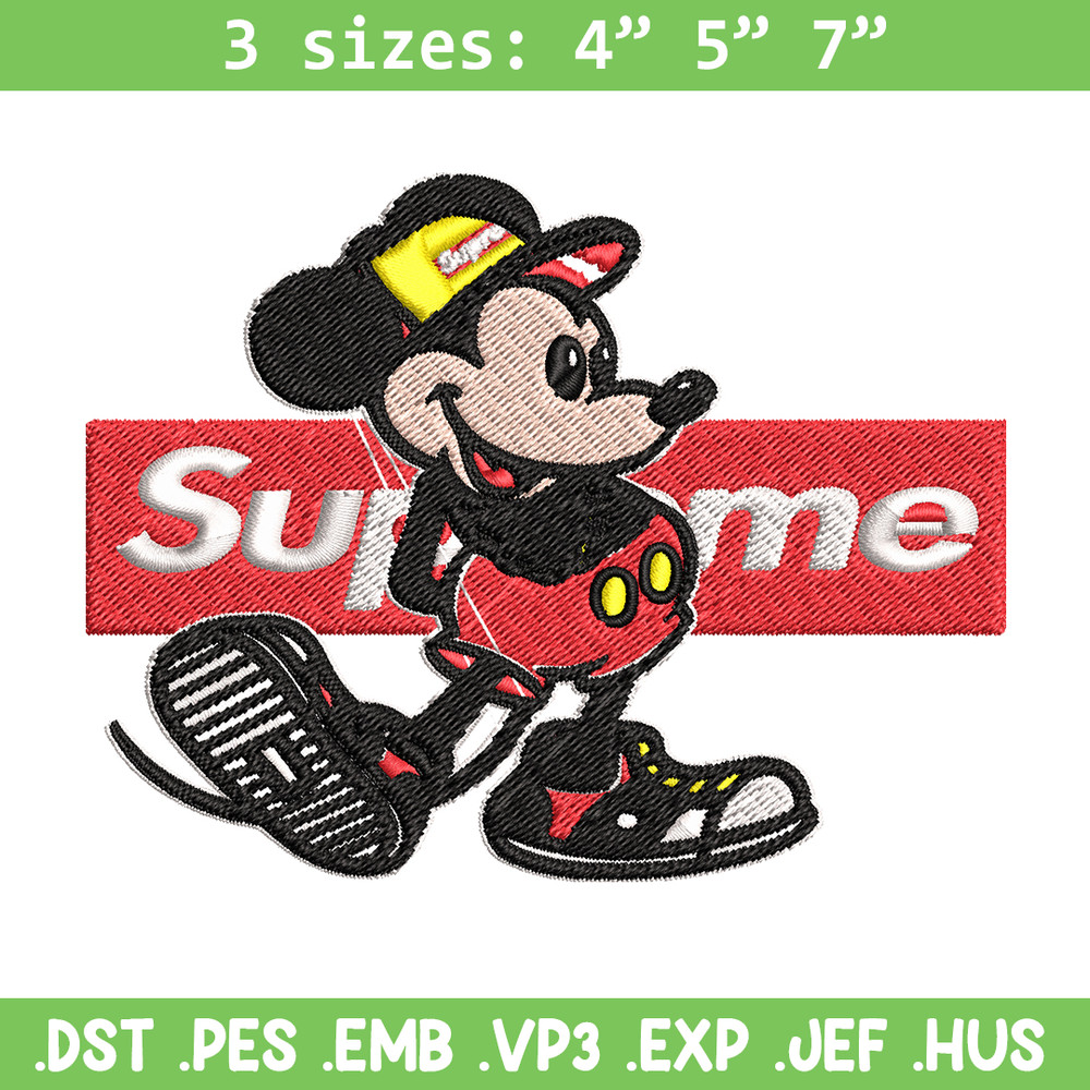 Mickey Mouse Supreme Embroidery design, Disney Embroidery, Disney design, Embroidery File, logo shirt, Digital download..jpg