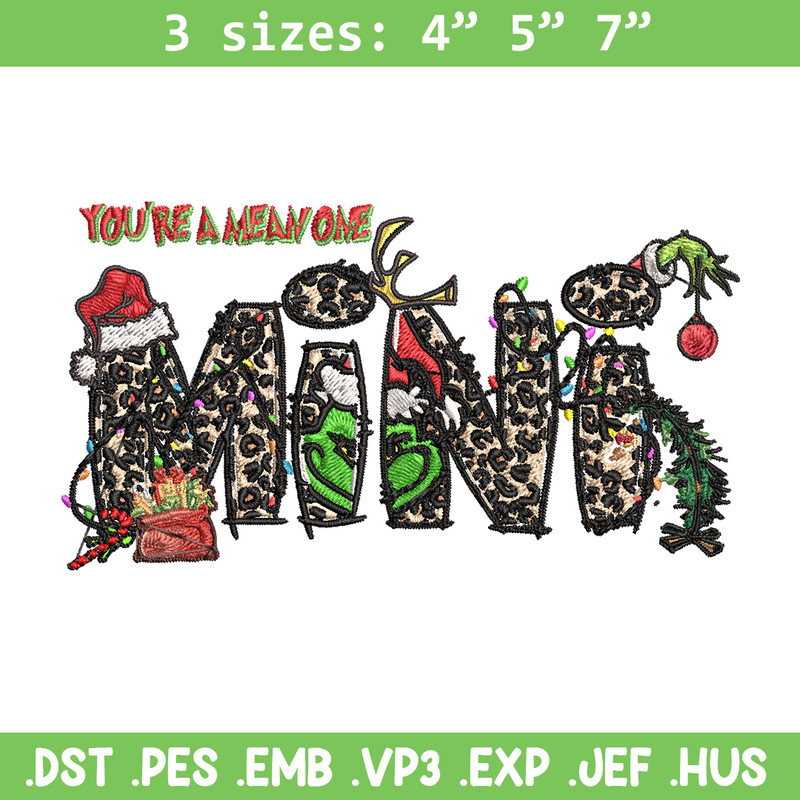 Mini Grinch christmas Embroidery design, Grinch Christmas Embroidery, Grinch design, Embroidery File, Digital download.jpg