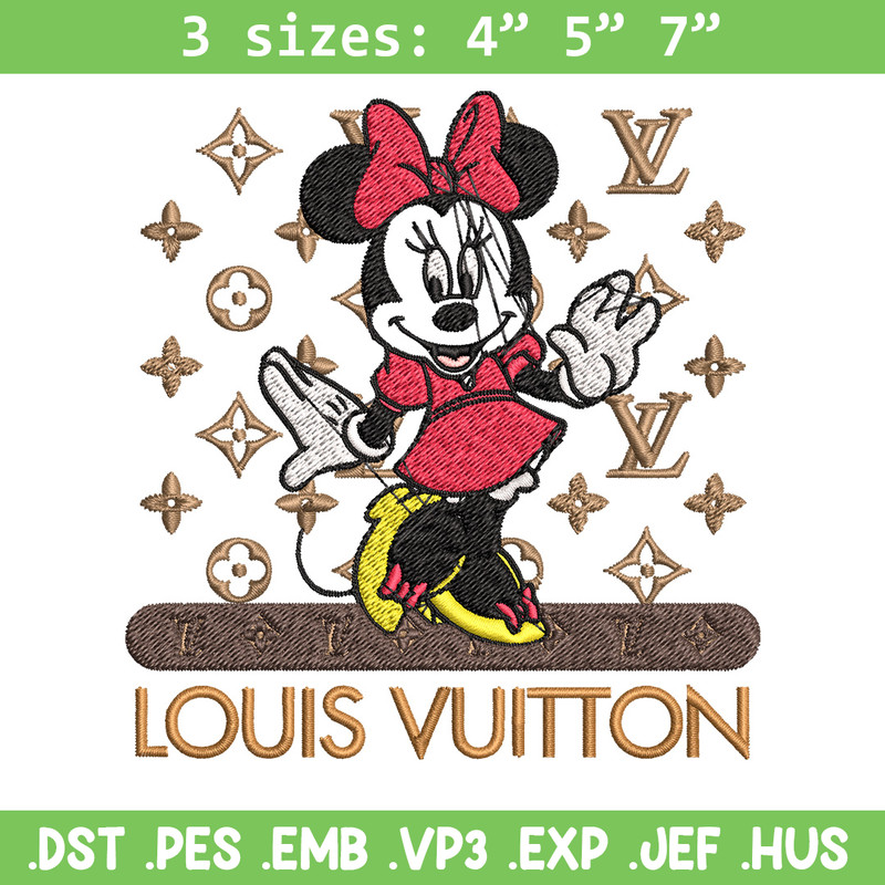 Minnie logo lv Embroidery Design, Lv Embroidery, Embroidery File, Brand Embroidery, Logo shirt, Digital download.jpg