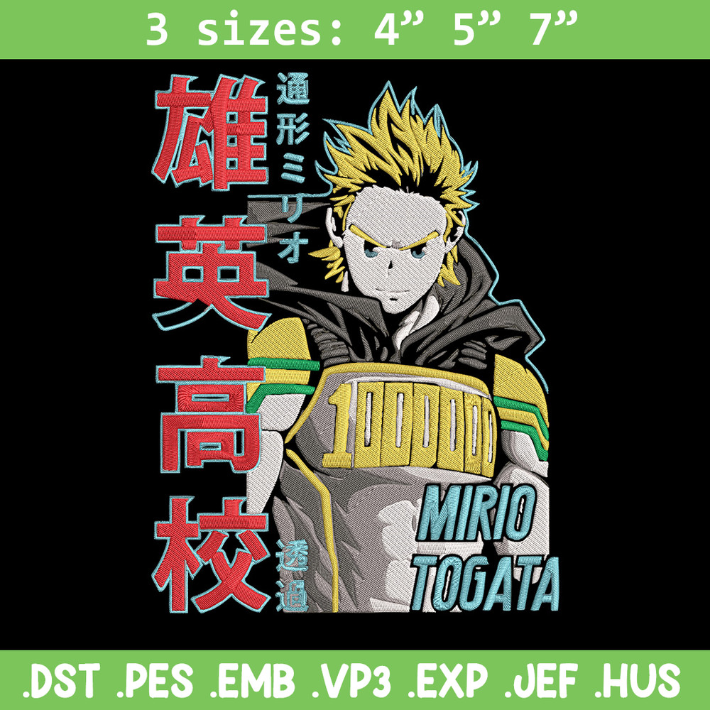 Mirio Togata Embroidery Design, Mha Embroidery, Embroidery File, Anime Embroidery, Anime shirt, Digital download.jpg