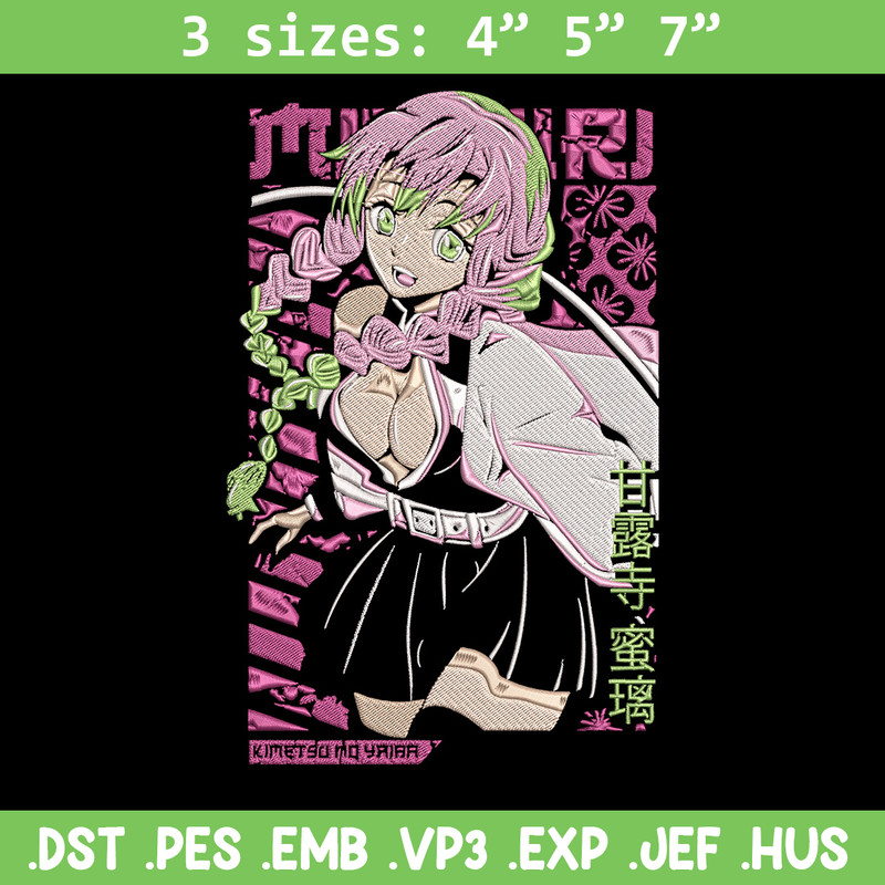 Mitsuri poster Embroidery Design, Demon slayer Embroidery, Embroidery File,Anime Embroidery,Anime shirt,Digital download.jpg