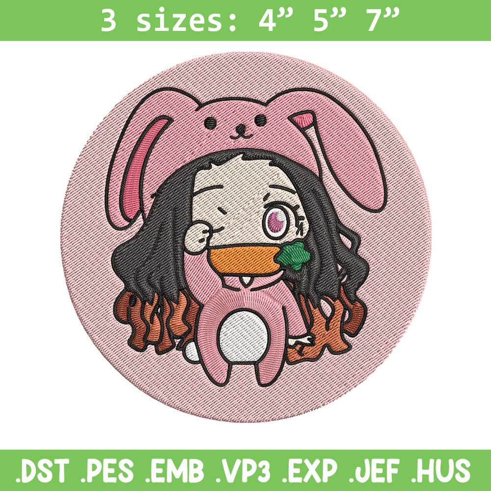 Nezuko cute Embroidery Design, Demon slayer Embroidery, Embroidery File, Anime Embroidery, Digital download..jpg