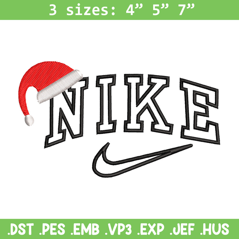 Nike hat embroidery design, Chrismas embroidery, Nike design, Embroidery shirt, Embroidery file, Digital download.jpg