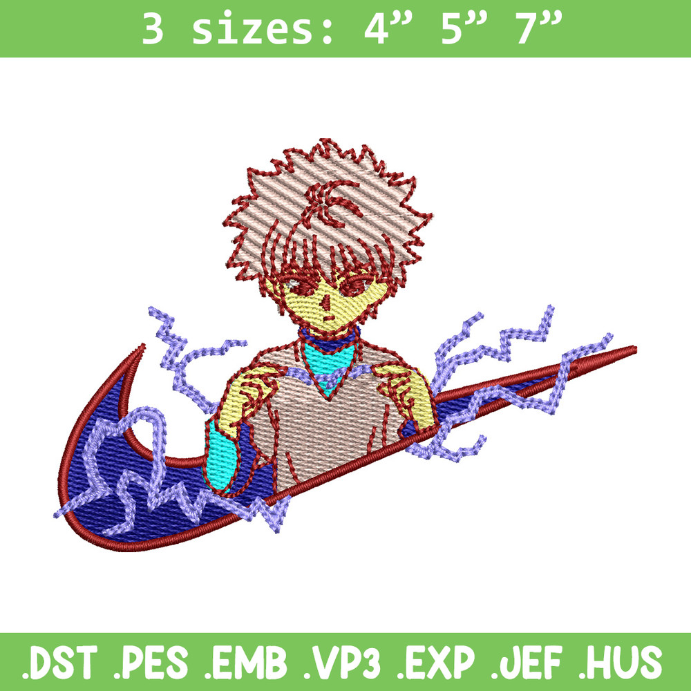 Nike x killua embroidery design, Hxh embroidery, Nike design, Embroidery shirt, Embroidery file, Digital download.jpg