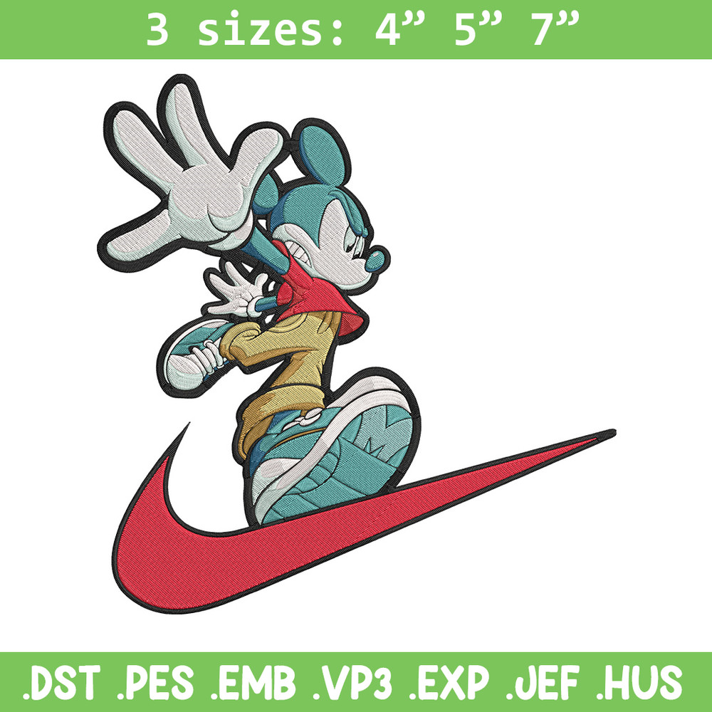 Nike x mickey Embroidery Design, Mickey Embroidery, Embroidery File, Nike Embroidery, Anime shirt, Digital download..jpg