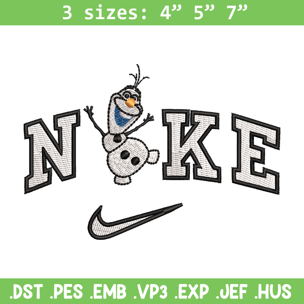 Nike x olaf embroidery design, Disney embroidery, Nike design, Embroidery shirt, Embroidery file, Digital download.jpg