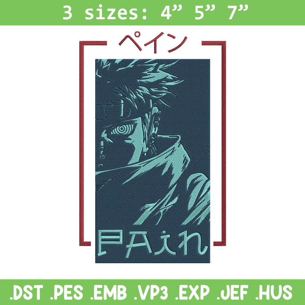 Pain poster Embroidery Design, Naruto Embroidery, Embroidery File, Anime Embroidery, Anime shirt, Digital download..jpg
