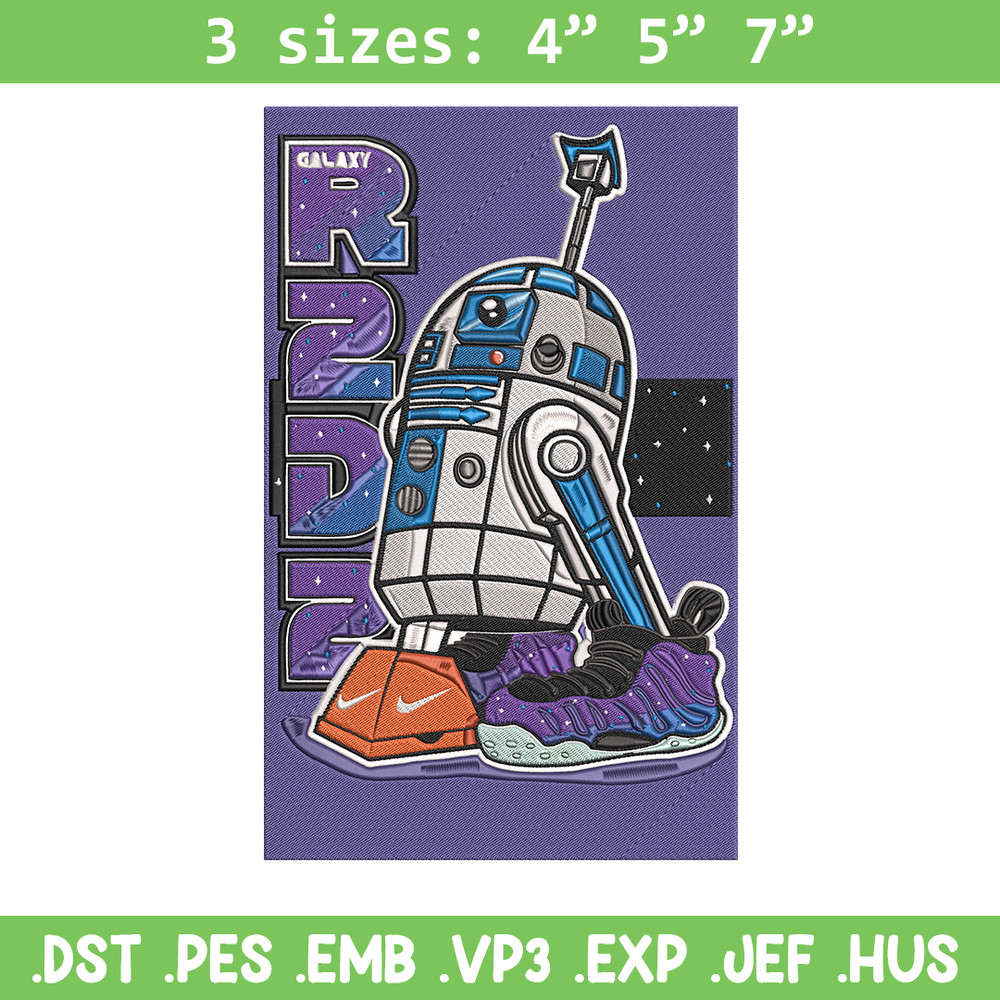 R2 D2 poster Embroidery Design, Star Wars Embroidery, Embroidery File, Anime Embroidery, Anime shirt, Digital download.jpg