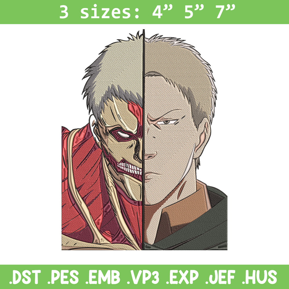 Reiner mode Embroidery Design, Aot Embroidery, Embroidery File, Anime Embroidery, Anime shirt, Digital download.jpg