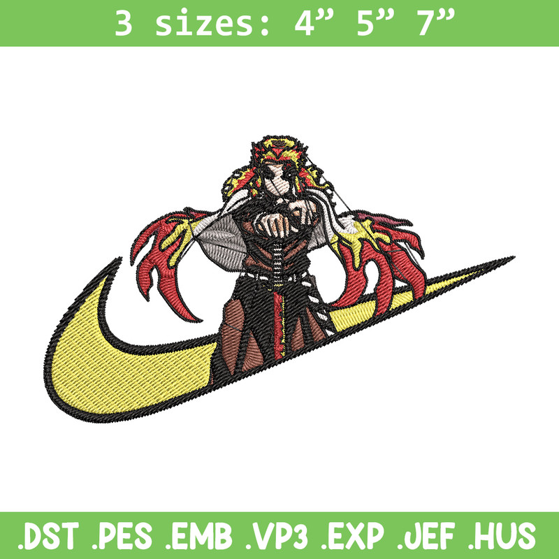 Rengoku nike Embroidery Design, Demon slayer Embroidery, Embroidery File, Nike Embroidery, Anime shirt, Digital download.jpg