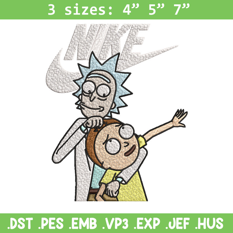 Rick and Morty Just Rick It Embroidery design, Cartoon Embroidery, Logo Nike design, Embroidery file, Instant download..jpg