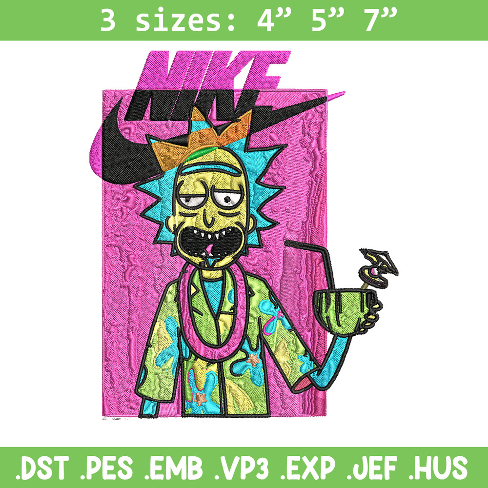 Rick and Morty x Just Rick It Embroidery design, Cartoon Embroidery, Nike design, Embroidery file, Instant download..jpg