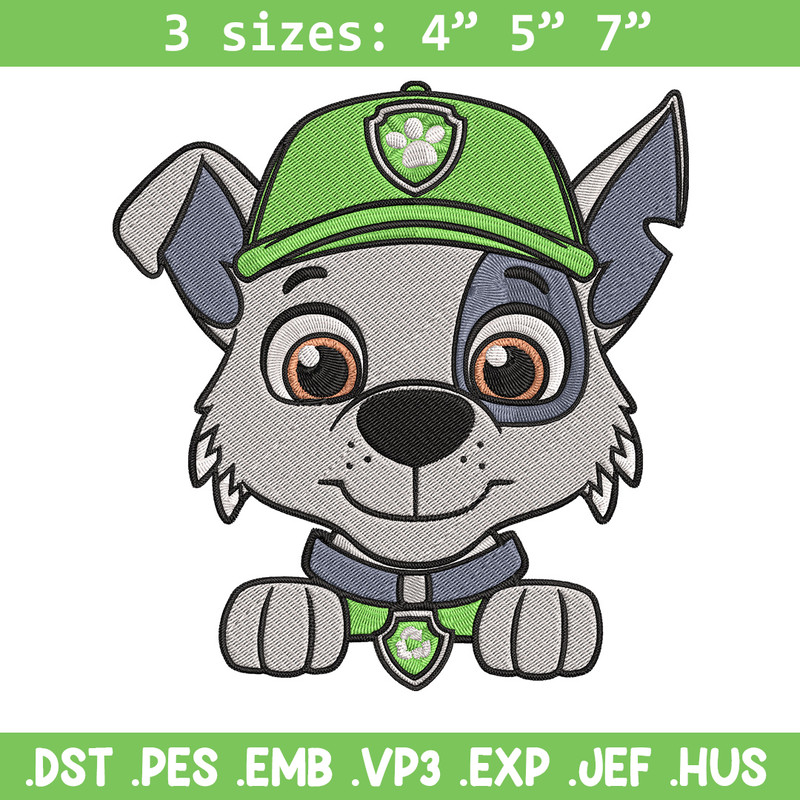 Rocky dog Embroidery Design, Paw patrol Embroidery, Embroidery File, Anime Embroidery, Anime shirt, Digital download.jpg