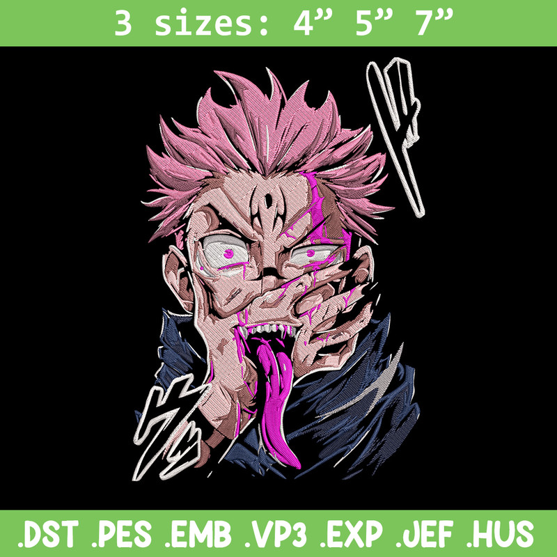 Ryomen Sukuna Embroidery Design, Jujutsu Embroidery, Embroidery File, Anime Embroidery,Anime shirt,Digital download.jpg