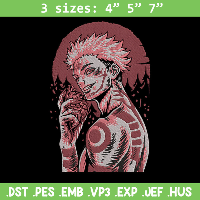 Ryomen Sukuna Embroidery Design, Jujutsu Embroidery,Embroidery File, Anime Embroidery, Anime shirt, Digital download.jpg
